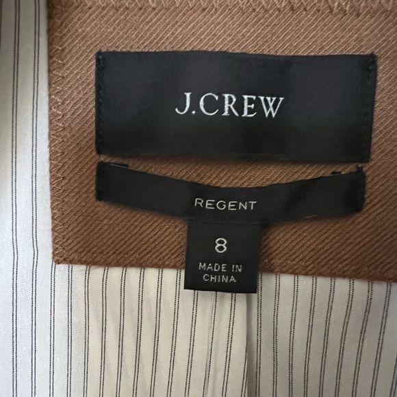 J. Crew Regent blazer in wool flannel, camel brown beige size 8 NWT - Picture 8 of 9
